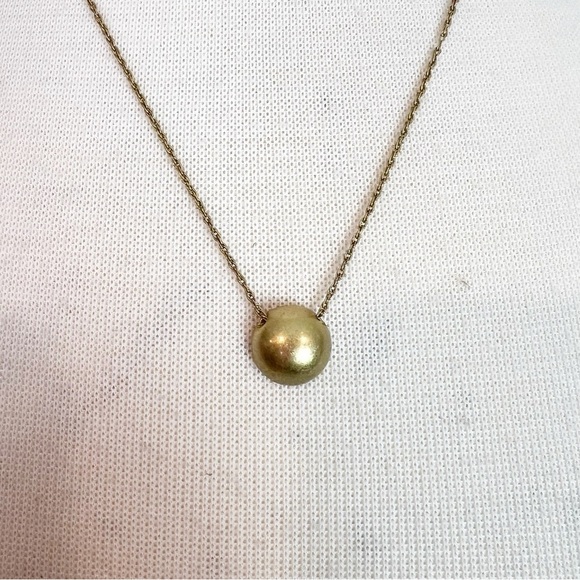 MADEWELL GOLD TONE NECKLACE WITH DOME CHARM LAYERING 18” - Picture 2 of 4